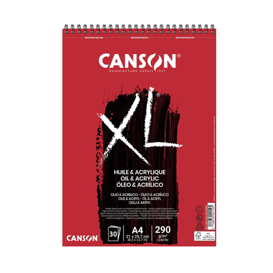 Слика на Блок, За Скицирање со спирала, А430 листа,290гр, Canson ,Oil & Acrylic,400110401