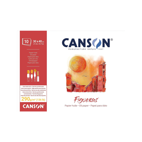 Слика на Блок, За Скицирање,30х40, 290 гр,10 Листа,Canson , OIL PAPER -FIGUERAS,31085P003