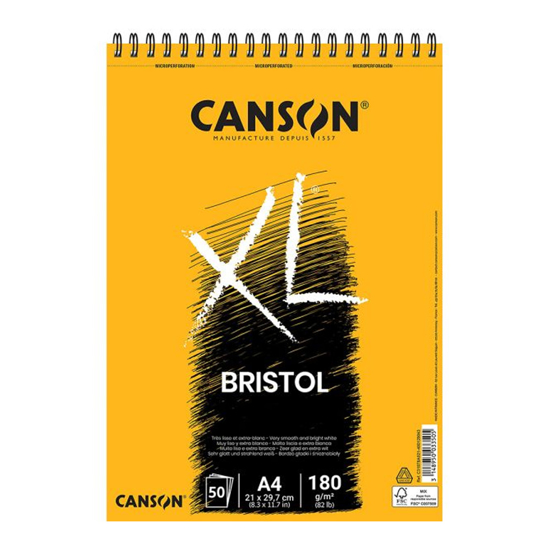 Слика на Блок, Со Спирала , А4, 50 Листа, 180 Гр, Canson  Xl , BRISTOL , 31078А021