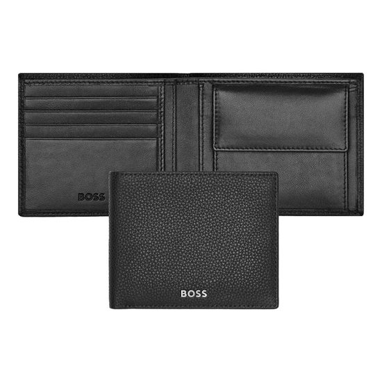 Слика на Паричник, Машки, Кожен, Boss, Classic Grained, HLM416A, 11,5*9,5*2цм, Црна