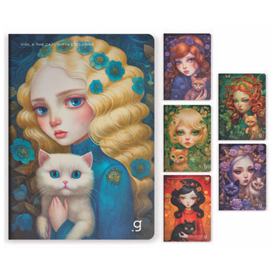 Слика на Тетратка , А4, Линии, 60 листа, Gipta, GIRL & THE CAT, 7697