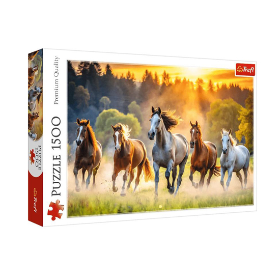 Слика на Сложувалка, Wild horses, 1500 парчиња, 85*58 цм, Trefl, 26215