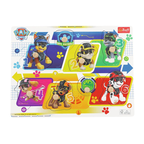 Слика на Сложувалка, Дрвена, Paw Patrol, 8 парчиња, 12м+, Trefl, Medium, 61630