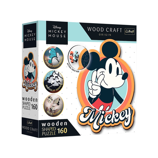 Слика на Сложувалка, Дрвена, Retro Mickey Mouse, 160 парчиња, Trefl, Disney, 20191
