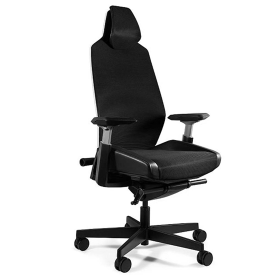 Слика на Стол,Ronin,Менаџерски1289BMAA84NB,Штоф/кожа Црн RS01,Мрежа наслон,Ал.звезда црна