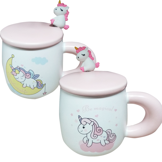 Слика на Шолја, Керамичка, Со капак, BG Office, Unicorn, S3722