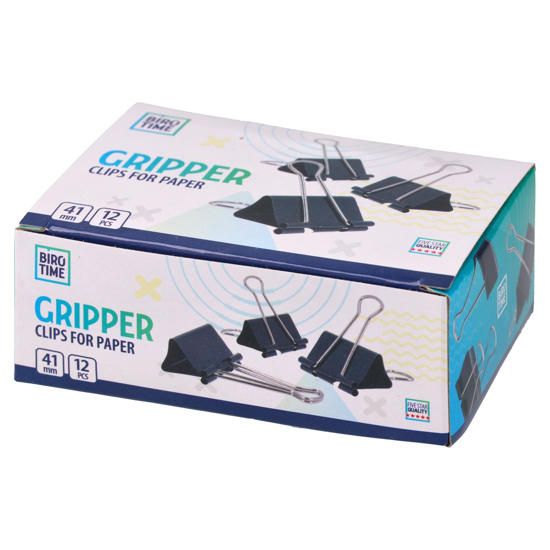 Слика на Штипка за хартија, 41мм, Сет 1/12, Statovac, Biro time, 482411, Црна