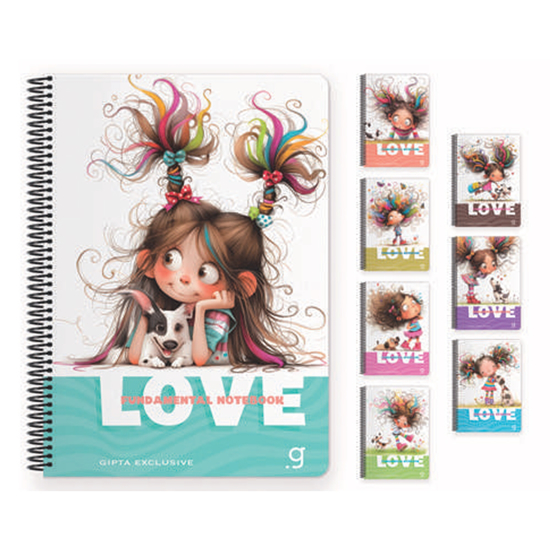 Слика на Тетратка , Со Спирала, А4, Коцка, 80 листа, Gipta, LOVE BOOK, 7753