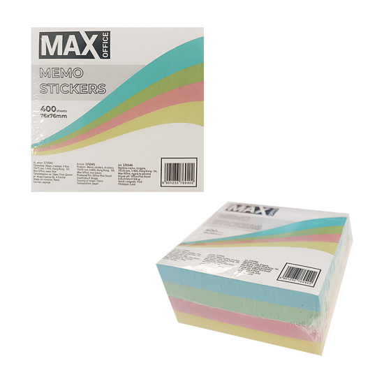 Слика на Мемо блок, 1/400, 76*76мм, Max Office, Микс Бои 