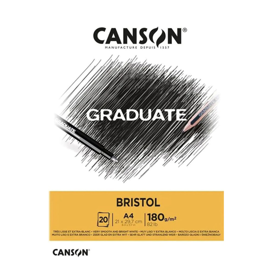 Слика на Блок,За Скицирање,А4,20 Листа ,180 гр,Canson  Xl , Graduatepad BRISTOL,400110383