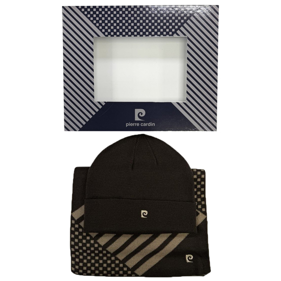 Слика на Шал и капа, Машки, Pierre Cardin, 5 vb01, Кафеава