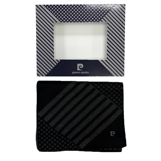 Слика на Шал, Машки, Pierre Cardin, 11 vb01, Црна Сива