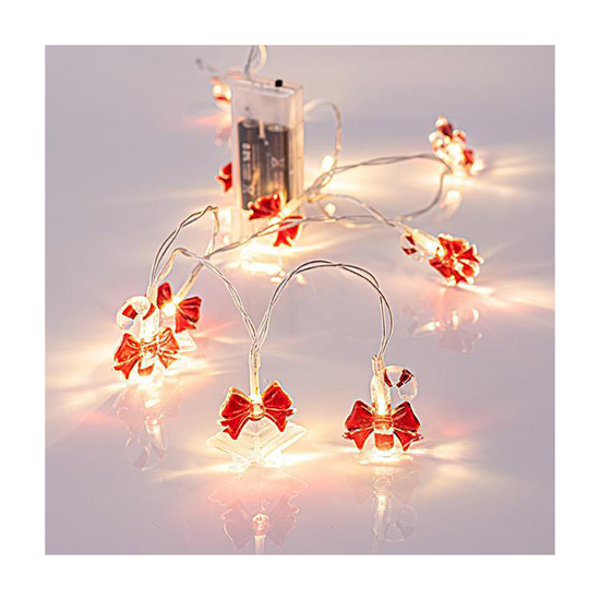 Слика на Линиски 10 лед 5мм со 5 акрилни ѕвона цм и 5 фигури 4цм топло бели 600-11237