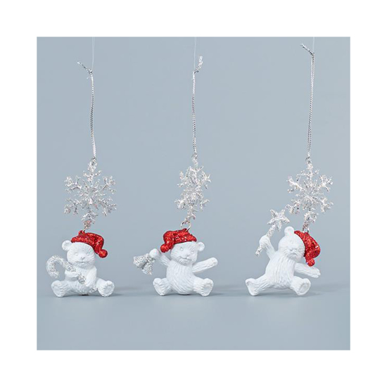 Слика на Лампион Мече бело пластичен акрил 6х9,8цм 600-44618