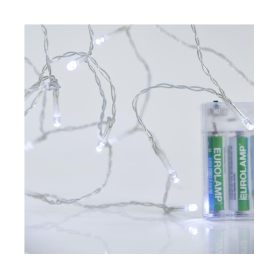 Слика на Линиски 50 лед 5мм со батерии, тајмер, ладно бело 10цм 600-11670