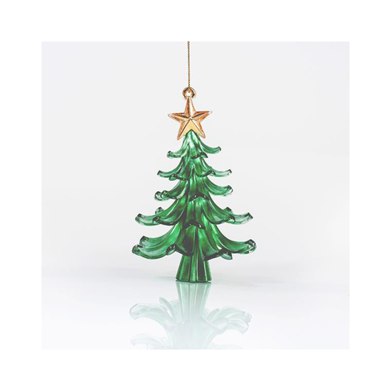 Слика на Лампион Елка пластичен акрил зелен 8,8х12,8цм 600-44630