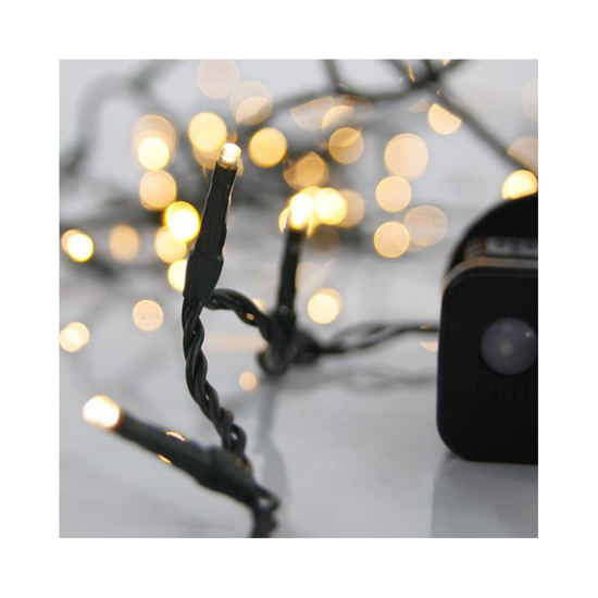 Слика на Линиски 100 лед 3мм , со 8 функции ,со адаптер топло бело 600-11501