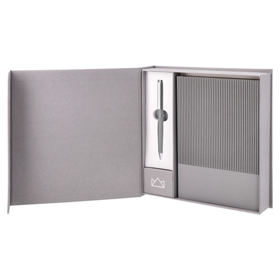 Слика на Сет, Нотес А5 + Пенкало(метално), 1мм, Во кутија, Statovac, Regent, 412201, Сива