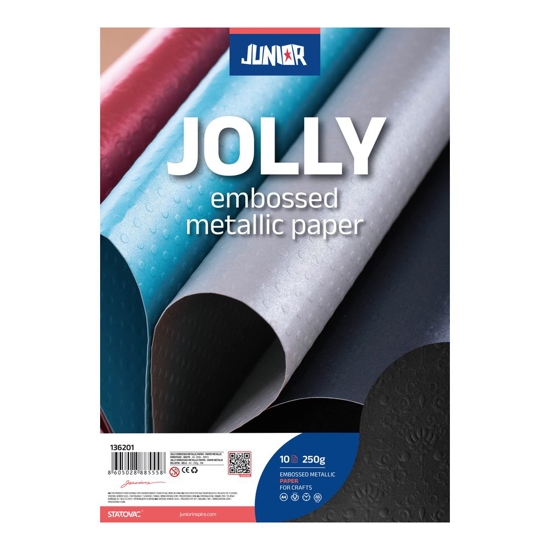 Слика на Хартија, Релјефна, Металик, А4, 250гр., 1/1, Statovac, Junior, 136211, Црна