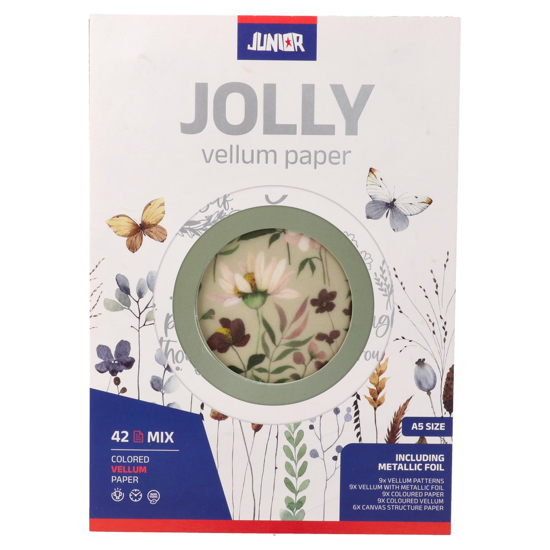 Слика на Хартија, Во боја, Со цветови, 42 Листа, Statovac, Jolly Vellum Paper, 137993