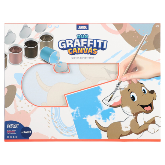 Слика на Платно, 30*40цм, Куче, Скица+3 четки+10 бои, Statovac, Junior, 132955