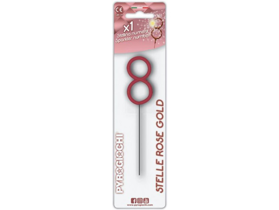 Слика на Прскалка,жижица, Број 8, 6цм, Pyrogiochi, Stelle, 41318, Златнорозева