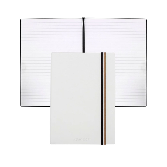 Слика на Нотес, Со ластик, А5, 80гр., 80листа, Со линии, Hugo Boss, Iconic, HNH321WL,Бела