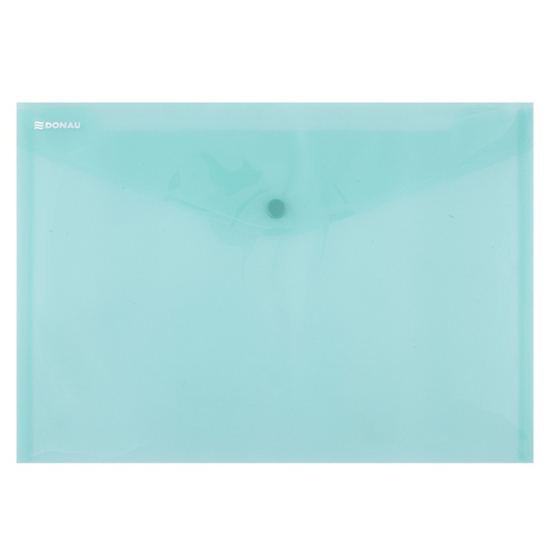 Слика на Папка со копче, ПВЦ, 330x235мм, А4, Транспарент, PBS, DONAU, 8544001PL-06,Зелена