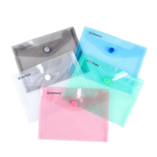 Слика на Папка со копче, ПВЦ, А6, 115 x 150 x 8мм, PBS, 8549YSIE-99, Транспарент микс