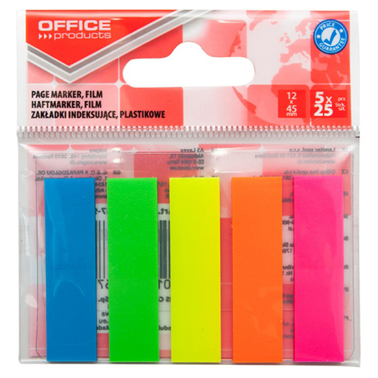 Слика на Мемо индекс, 5*25 ливчиња, 12x45 mm, PBS, Office Products, 14223637-99 Неон микс
