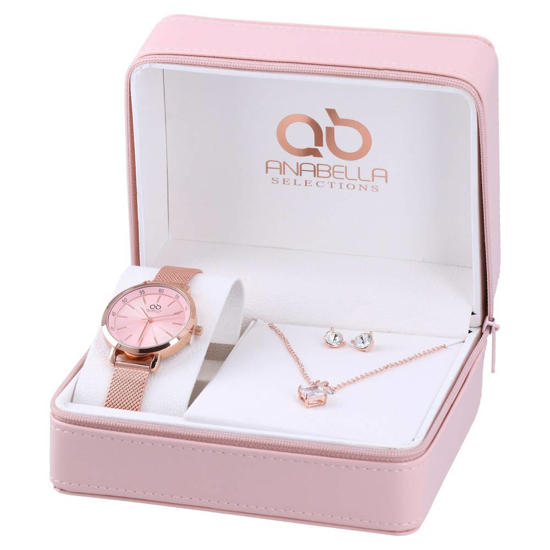 Слика на Подарок сет, Рачен часовник+ланче+обетки, Statovac,Lantana,805112,Златно/розева
