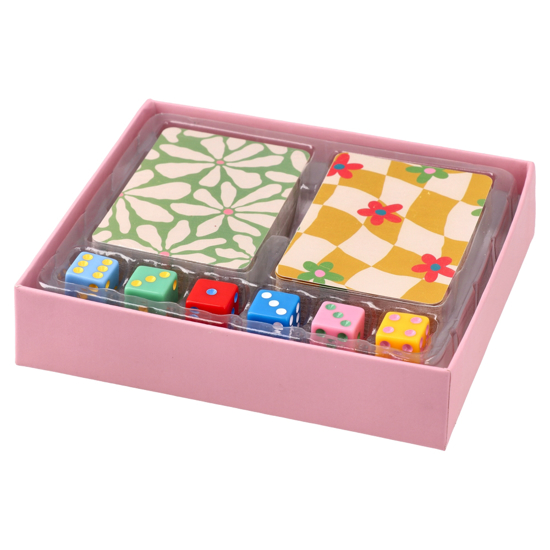 Слика на Сет, Карти за играње(2 шпила) + 12 коцки, Statovac, Offi maxi, 701555