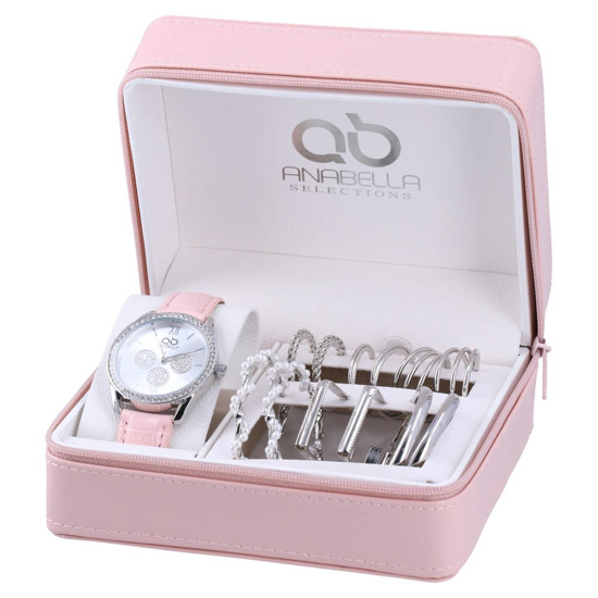 Слика на Поклон сет, Рачен часовник + обетки, Statovac, Anabella, 805107, Сребрено/розева