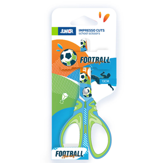 Слика на Ножици, Детски, Во блистер, 13цм, Football, Statovac, Impreso cuts, 130003