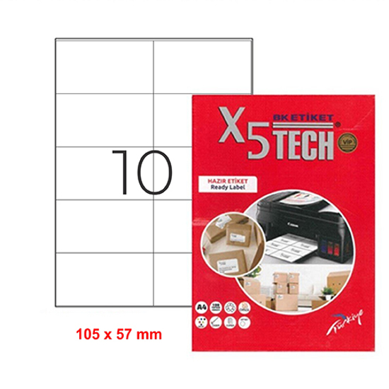 Слика на Етикети, А4, 1/100, 105.0*57.0, BKetiket, WHITE 010-1, Бела