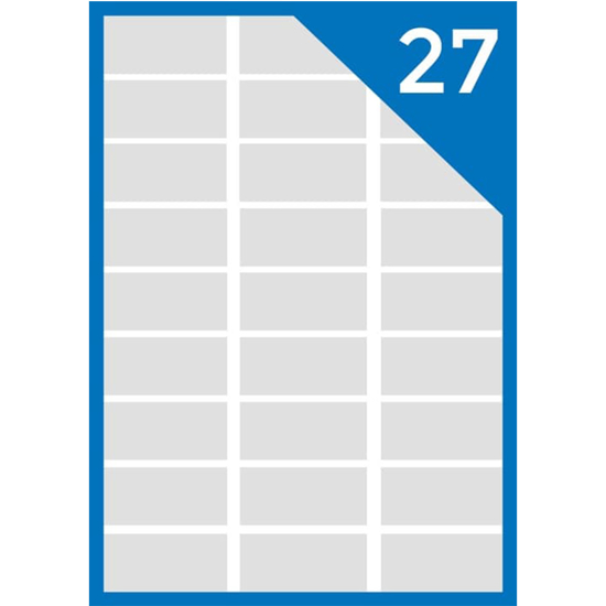 Слика на Етикети, А4, Кеса 1/100, 70.0*32.0, 027 на страна, Intercomo 027-1, Бела