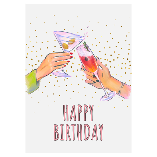 Слика на Честитка, Со плик, А5, Структурирана хартија, Happy Birthday