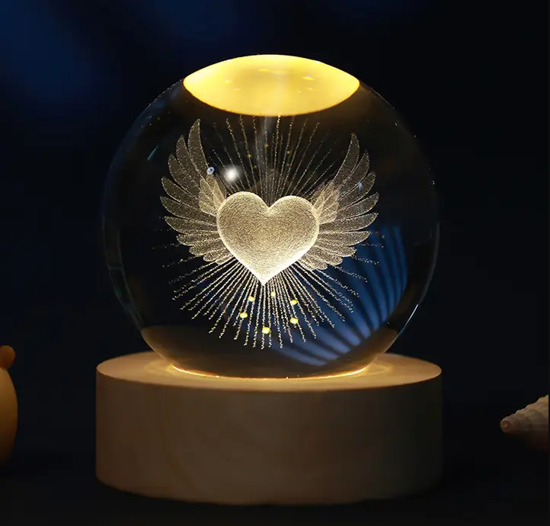 Слика на Кристална Лед Топка , Ангелско срце, 6цм, i-Total, Heart small, XL2717C