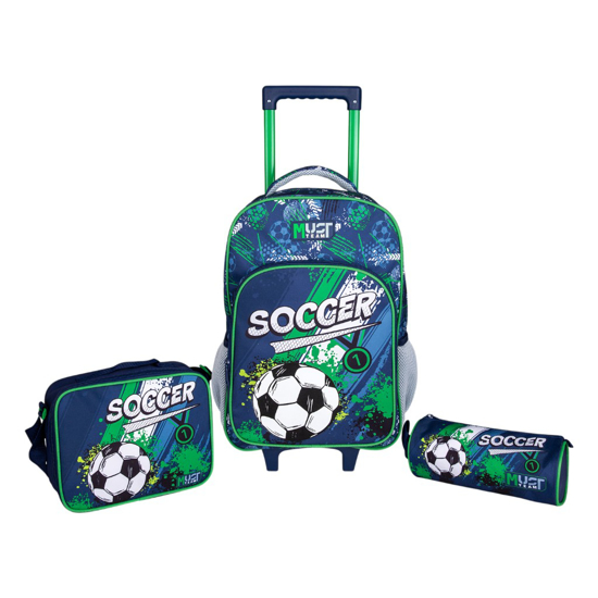 Слика на Ранец, Несесер+Торба за ужина, 43*30*13цм, Soccer, Diakakis, Must, 587710, Сина