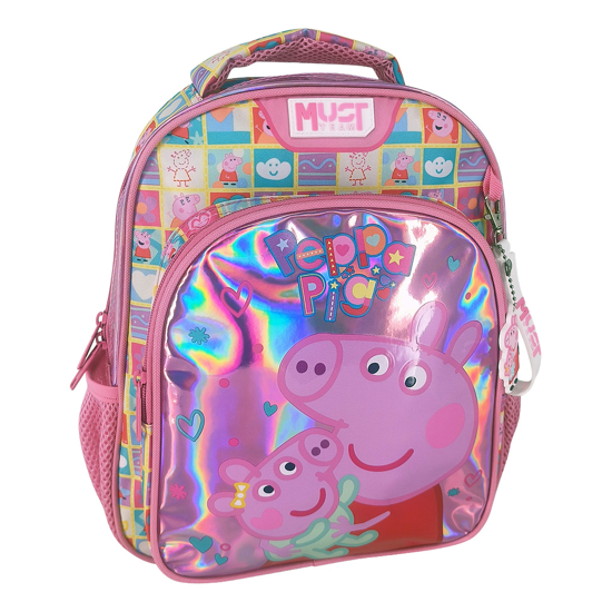 Слика на Ранец, 2Прегради, 27*10*31цм, Peppa Pig Smile Play Jump, Diakakis, Must, 482849