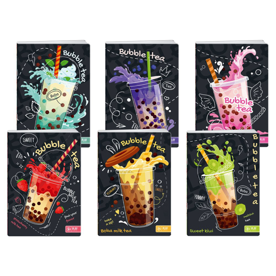 Слика на Тетратка, А4, 50Л., Линии, UV лак, BubbleTea, Statovac, Premium 50, 189184, Црна
