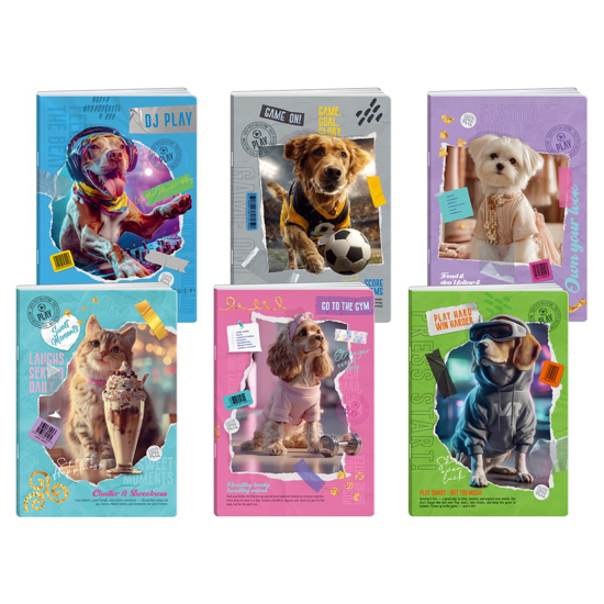 Слика на Тетратка, А4, 60 Лист., Линии, UV лак, Fuzzy Pets, Statovac, Premium 60 , 189194