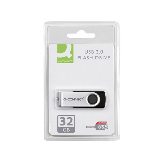 Слика на USB Flash Drive, 32GB, 2.0, PBS Connect, KF76970, Црно-Сребрена