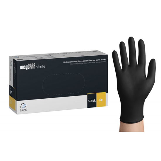 Слика на Ракавици, Хируршки, 1/100, M, Nitrile gloves, PBS, EASYCARE, HGK-BHRE999912,Црна