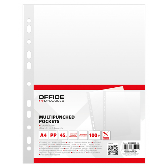 Слика на Папка УР, А4,45 микрони, 1/100, PBS, Office Products, 21142315-90,Кристал