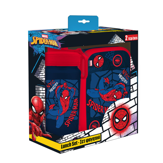 Слика на Сет за ужина, кутија+шише за вода, 800+500мл, Spiderman, Diakakis, Must, 508790
