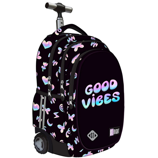 Слика на Ранец со тркала, 3 Прегради, Good Vibes, 44*32*25, Mjw, TO-PLS-5217-STR-TB01-ST