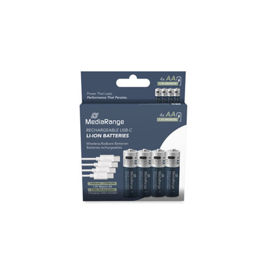 Слика на Батерии, На полнење, USB-C Li-Ion, Сет 1/4, АА, Media range, MRBAT161
