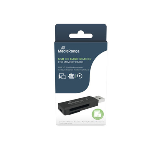 Слика на USB читач, На мемориски картици, 3.0, Media Range, MRCS507, Црна