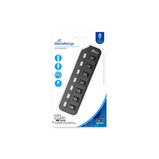 Слика на Конектор за USB, 2.0, Со 7 приклучоци, Media Range, MRCS504, Црна